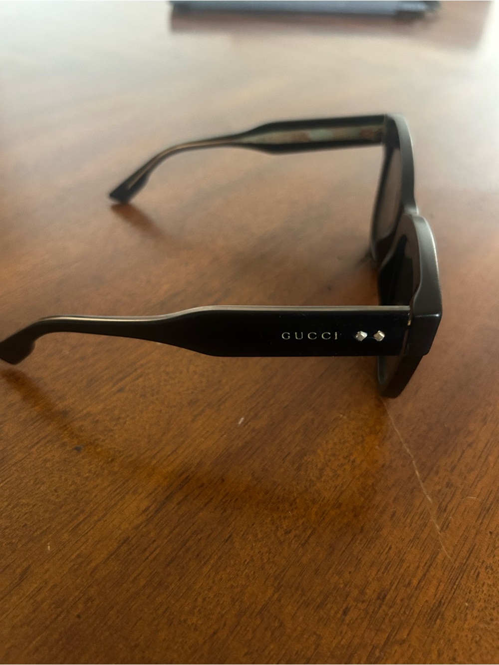 Gucci Black Square-Frame Sunglasses with Silver Accents